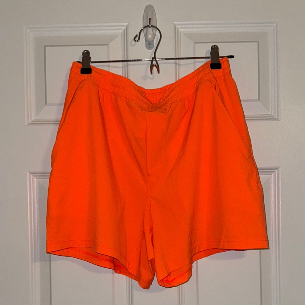 Lululemon Orange Pace Breaker 5” Linerless Shorts